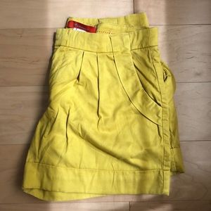 Anthropologie Cartonnier Mustard Shorts